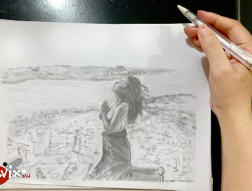 Milagro - mech pencil drawing by Vix Maria